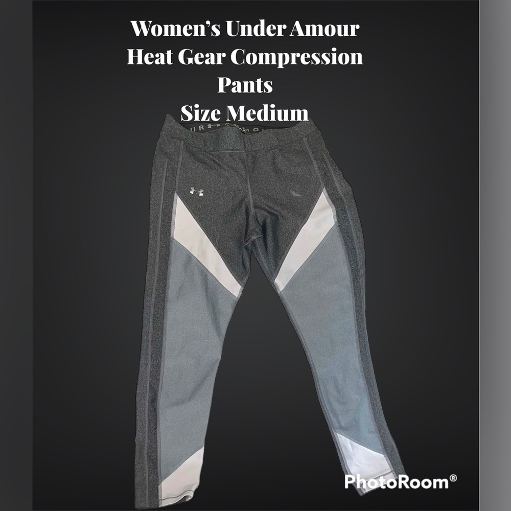 Under Armour Women's Capri Pants Size M Gray Compression Heatgear Workout